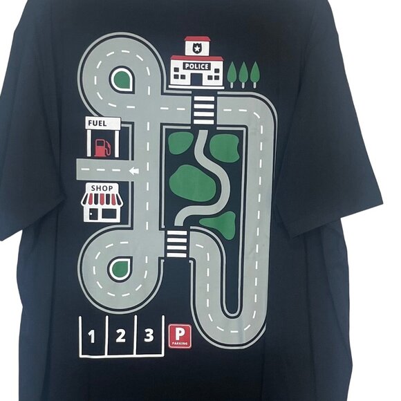 Tstars Mens TShirt Fun Road Map Print Black Size 2XL New - Picture 5 of 8